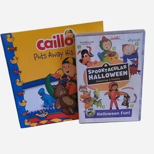 PBS Kids Spooktacular Halloween DVD and Caillou Puts Away His Toys book
